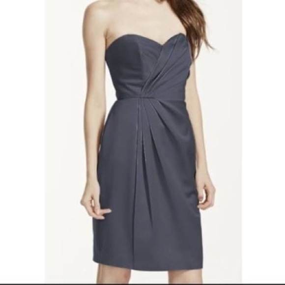 David’s Bridal Strapless Dress Dusty Size 6 - Picture 1 of 7